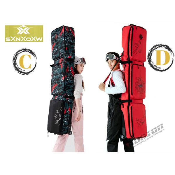 スノーボードケース キャスター 付き オールインワン 大容量収納 4WAY 前面3ポケット ボードケース スノーボード ウェア ボード ブーツ ゴーグル など収納可 