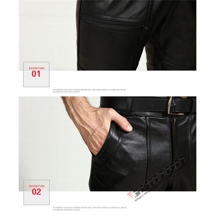 革パンツ 秋冬 牛革 ライダースパンツ メンズ 本革パンツ ライディング