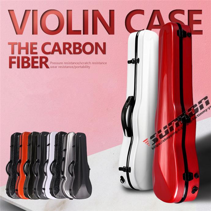 VIOLIN CASE バイオリンケース 楽器 管楽器 カーボンファイバー製 軽量 堅牢 ケース クッション付き 3WAY リュック ショルダー 手提げ