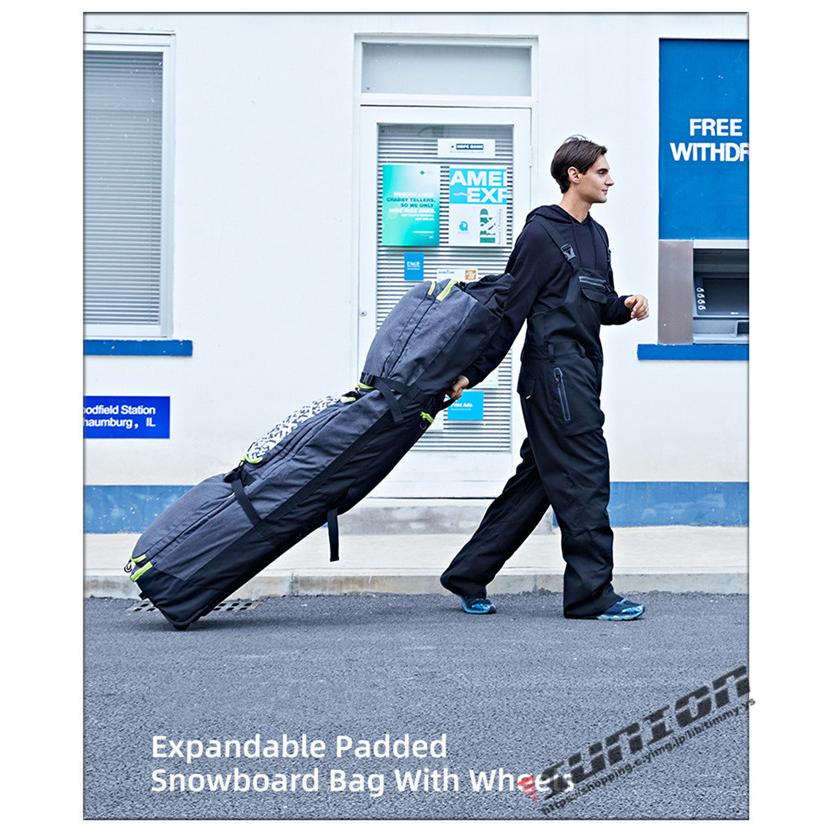 スノーボードケース キャスター 付き オールインワン 大容量収納 4WAY 前面3ポケット ボードケース スノーボード ウェア ボード ブーツ ゴーグル など収納可 