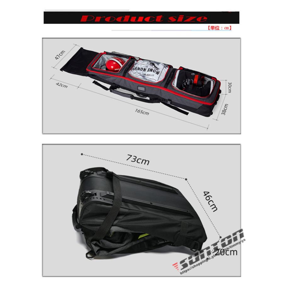 スノーボードケース キャスター 付き オールインワン 大容量収納 4WAY 前面3ポケット ボードケース スノーボード ウェア ボード ブーツ ゴーグル など収納可 