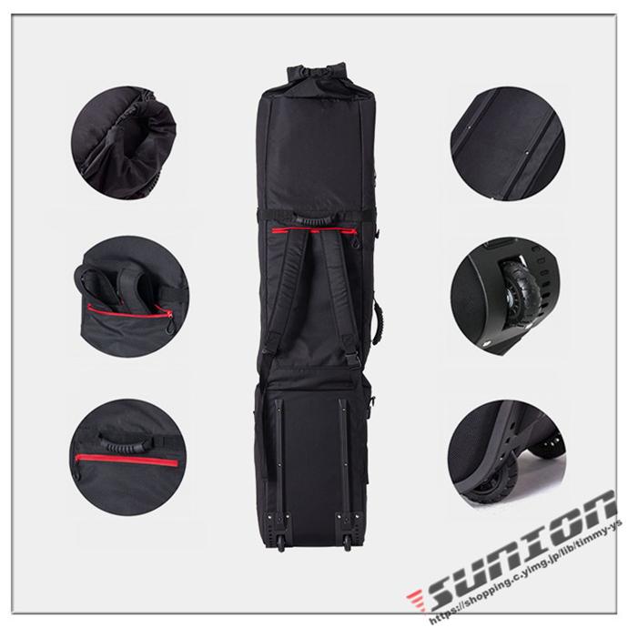スノーボードケース キャスター 付き オールインワン 大容量収納 4WAY 前面3ポケット ボードケース スノーボード ウェア ボード ブーツ ゴーグル など収納可 