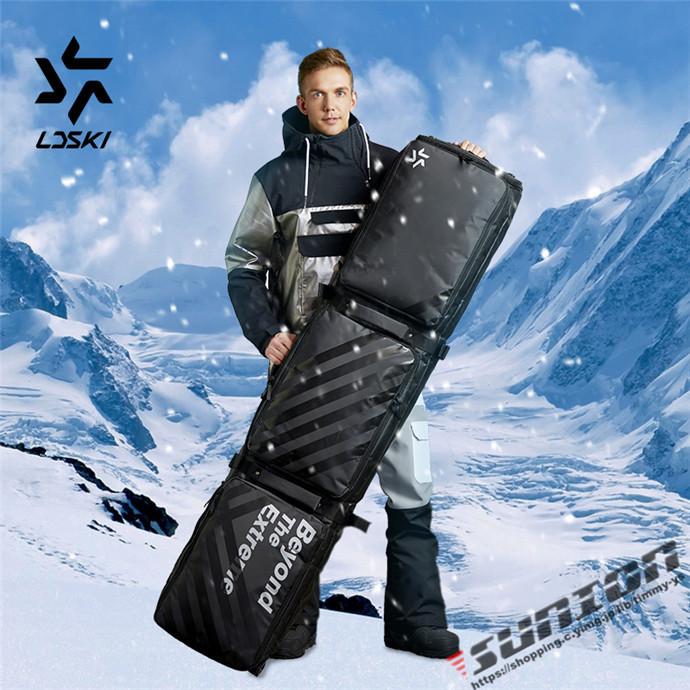 スノーボードケース キャスター 付き オールインワン 大容量収納 4WAY 前面3ポケット ボードケース スノーボード ウェア ボード ブーツ ゴーグル など収納可 