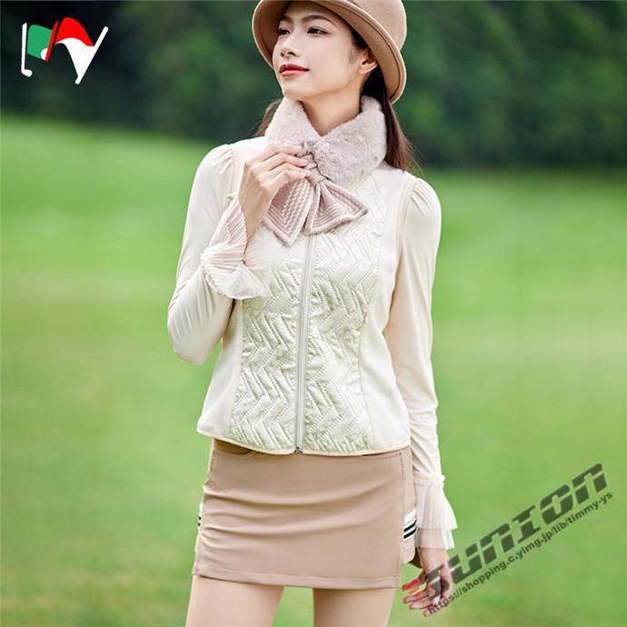 ゴルフベスト レディース ダウンベスト 薄中綿ベスト ゴルフウェア 防寒 保温 秋冬 綿入りスポーツウェア 女性用 カジュアル 通気性 おしゃれ 素晴らしい外見