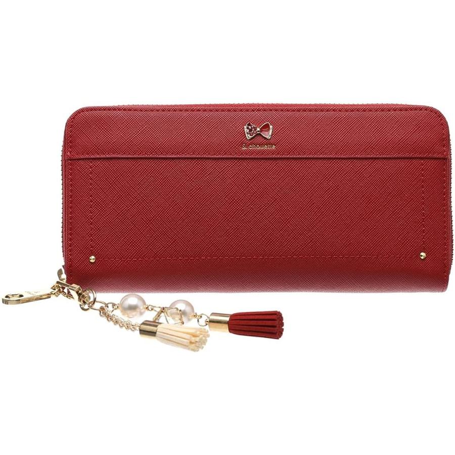 レディースファッション リボン Amp 長財布 ファスナー サイフ Chouette さいふ レッド アンドシュエット アンドシュエット シュエット レディース サマンサ ラ ティモア 長財布
