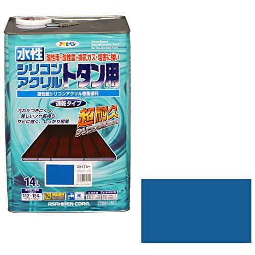アサヒペン 水性シリコンアクリルトタン用 スカイブルー 14L 14L