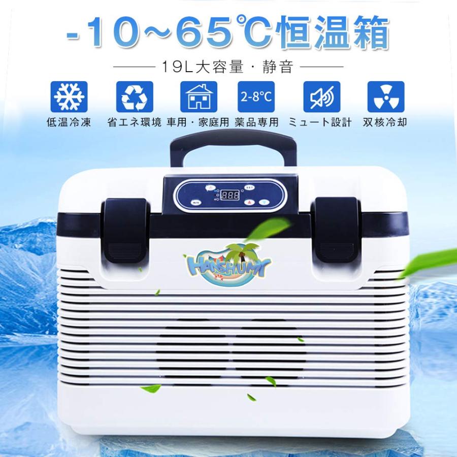 19L電子保温保冷ボックス 冷蔵庫 冷温庫 -10℃〜65℃ AC100〜240V