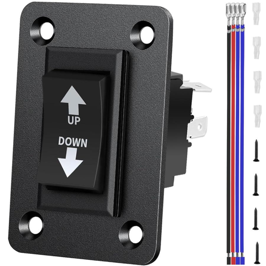 MKBKLLJY UP ダウン モーメンタリ 逆極性スイッチ DC 12V-24V 20A / AC 250V 15A DPDT RV 電源 ...