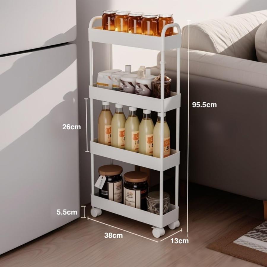 SVOHZAV キッチンワゴン 取手付 ペットボトル 収納カート 隙間