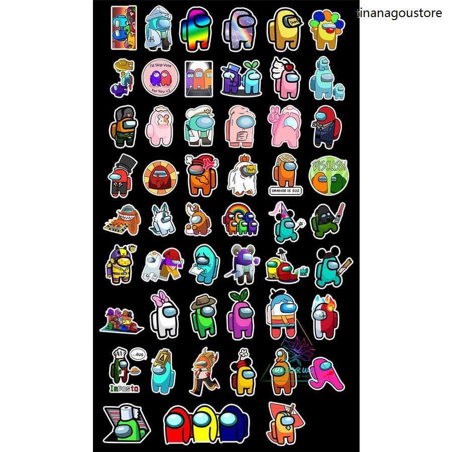 ステッカー Among Us アマングアス グッズ キャラクター シール 2点セット100枚 mtp チンアナ号ストア 通販 Yahoo ショッピング