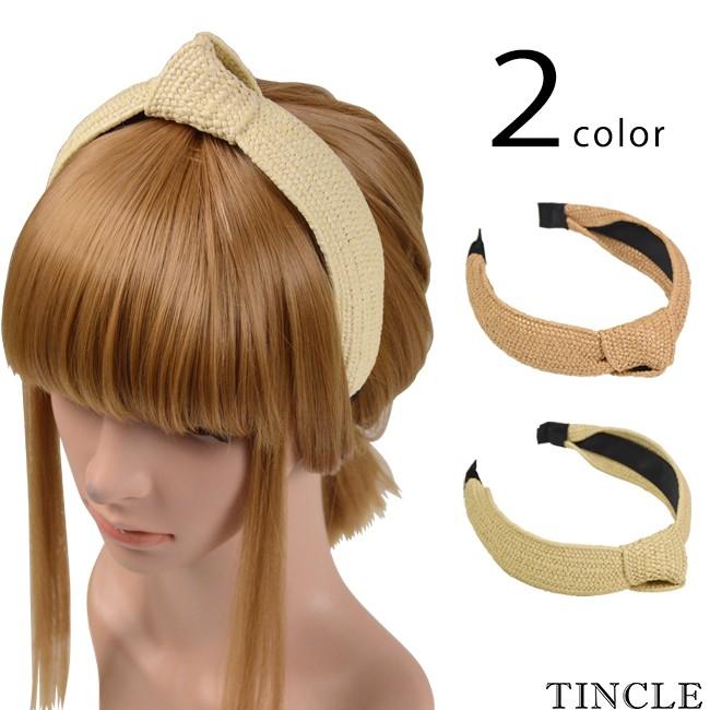 ストローノット カチューシャ 2color ヘアアクセサリー 麦わら風 結び目 幅広 カジュアル ナチュラル Km 848 Tincle 通販 Yahoo ショッピング