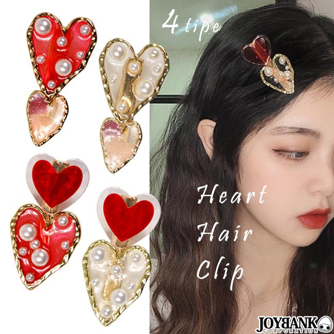 ハート ヘアクリップ 4type クリア パール ゴールド 透け かわいい 髪留め ヘアアクセサリー ァッション ゆうパケット6点まで M便 1 6 Km 854 Tincle 通販 Yahoo ショッピング