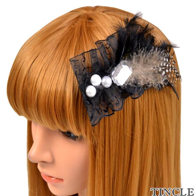 ヘアクリップ 羽根 レース パール ビジュー ゴシック ゴージャス ファッション ハロウィン ヘアアクセサリー Km 858 Tincle 通販 Yahoo ショッピング