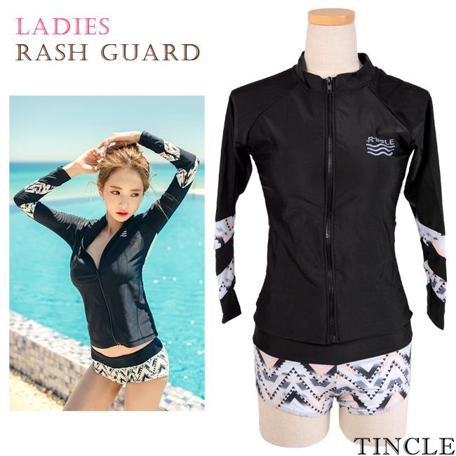新作 水着 ラッシュガード 長袖 レディース 幾何学模様 ジオメトリック ショートパンツ サーフ スイムウェア 女性用 ビーチ 海 夏 スポーツ アウトドア Mz5 Tincle 通販 Yahoo ショッピング