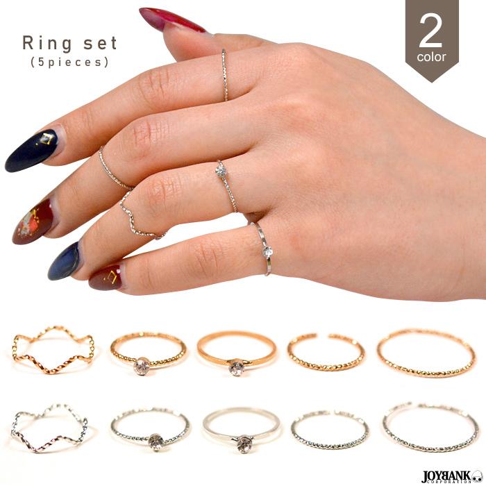 シンプル ファランジリング 5本セット 2color ゴールド シルバー セット リング 指輪 アクセサリー ゆうパケット10点まで M便 1 10 Ring 132 Tincle 通販 Yahoo ショッピング