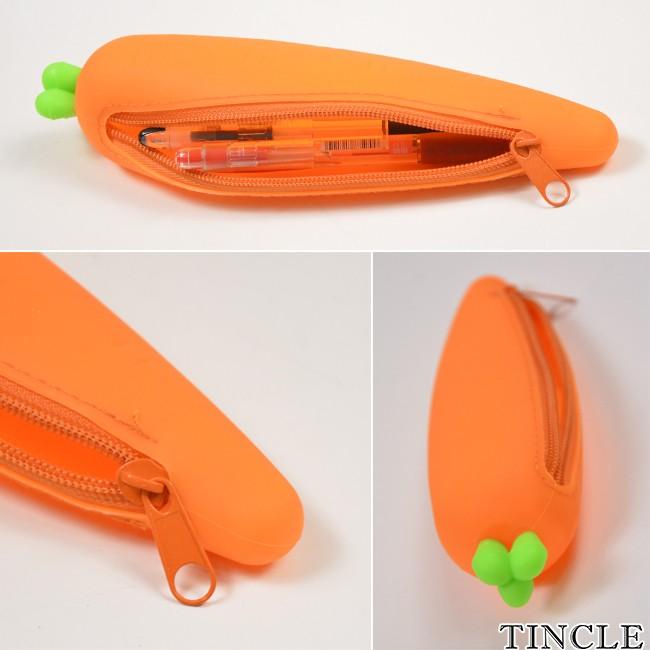 にんじん ペンケース 人参 野菜 シリコン おもしろ 筆箱 雑貨 文房具 筆記用具 ゆうパケット2点まで M便 1 2 Zas 044 Tincle 通販 Yahoo ショッピング