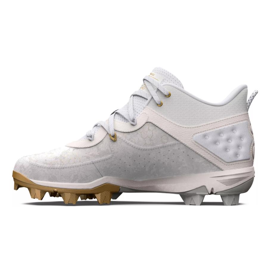 アンダーアーマー ハーパー8 ミッド ベースボール 野球 ホワイト/ゴールド Under Armour Harper 8 Mid RM
