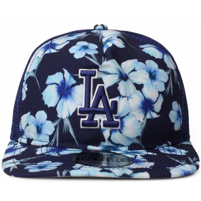 Los Angeles Dodgers ゴルフキャップ NEW ERA（ニューエラ） 花柄 メッシュ スナップバック ロサンゼルス