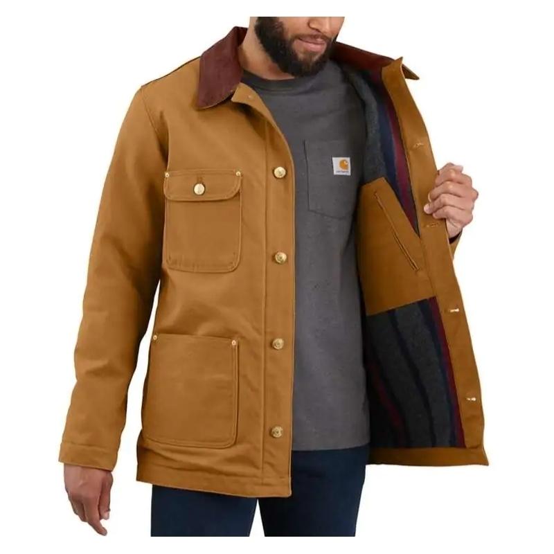 ⭐️完成品⭐️ カーハート ダック チョアコート ブランケットライナー ブラック Carhartt LOOSE FIT FIRM DUCK BLANKET-LINED CHORE COAT メンズ 防寒 ワーク DIY 【2162269288】(13450円)