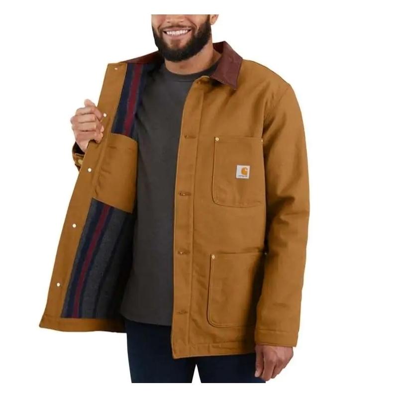 ⭐️完成品⭐️ カーハート ダック チョアコート ブランケットライナー ブラック Carhartt LOOSE FIT FIRM DUCK BLANKET-LINED CHORE COAT メンズ 防寒 ワーク DIY 【2162269288】(13450円)