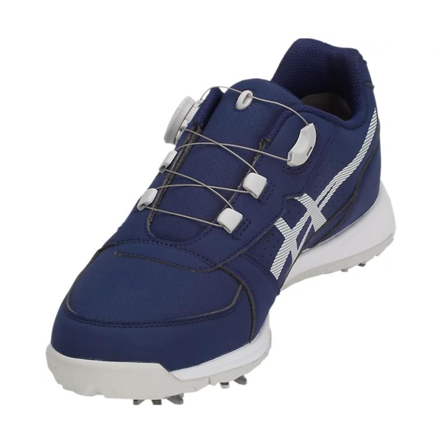 使い勝手の良い ダイヤル式スパイクシューズ ネイビー×グレー BOA ゴルフシューズ アシックス ボア asics 使い勝手の良い ダイヤル式スパイクシューズ ネイビー×グレー BOA ゴルフシューズ アシックス ボア asics