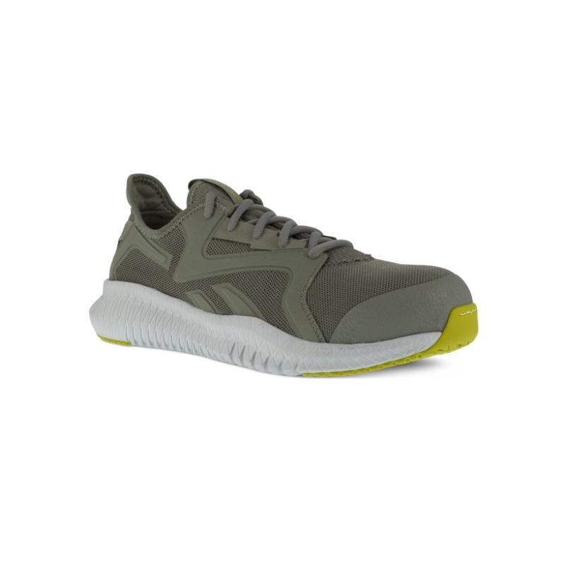 リーボック　オシャレ　安全靴　RB4063　金属不使用　DIY　Toe　静電　スリップ防止スニーカー　Grey　Reebok　3.0　Composite　Lime　Flexagon　先芯樹脂　作業　EH