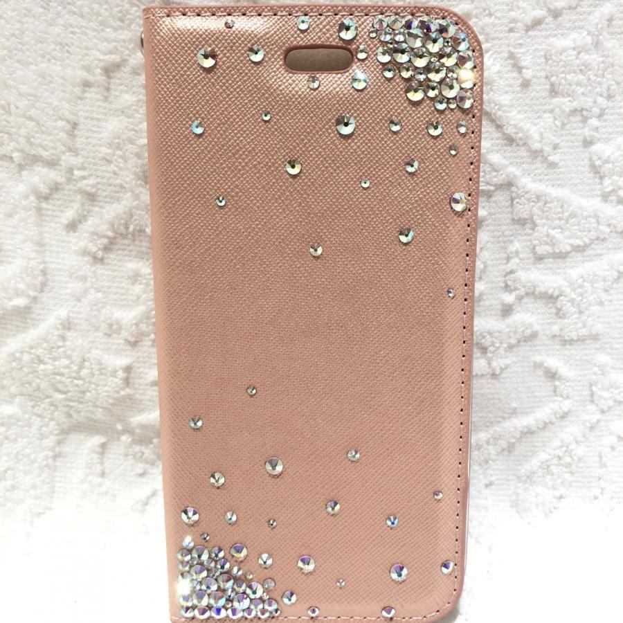スワロフスキーswarovskiピンクグリッター iPhone用ソフトケース