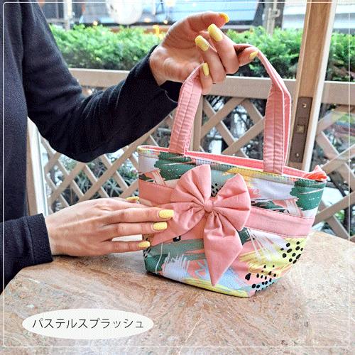 NaRaYa（ナラヤ） リボンバッグコットン舟型SSサイズ ハンドバッグ