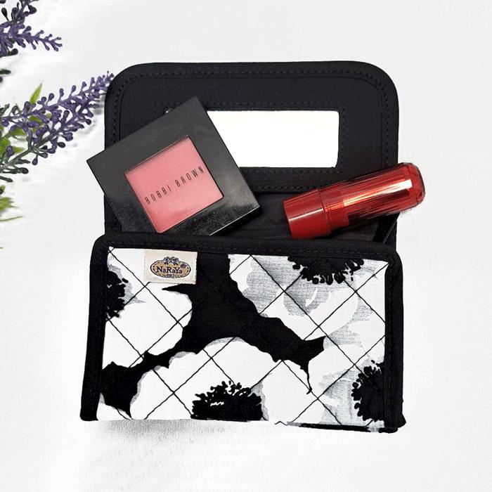 NaRaYa（ナラヤ） ミラー付き化粧ポーチ小 ポーチ ミラー付きポーチ