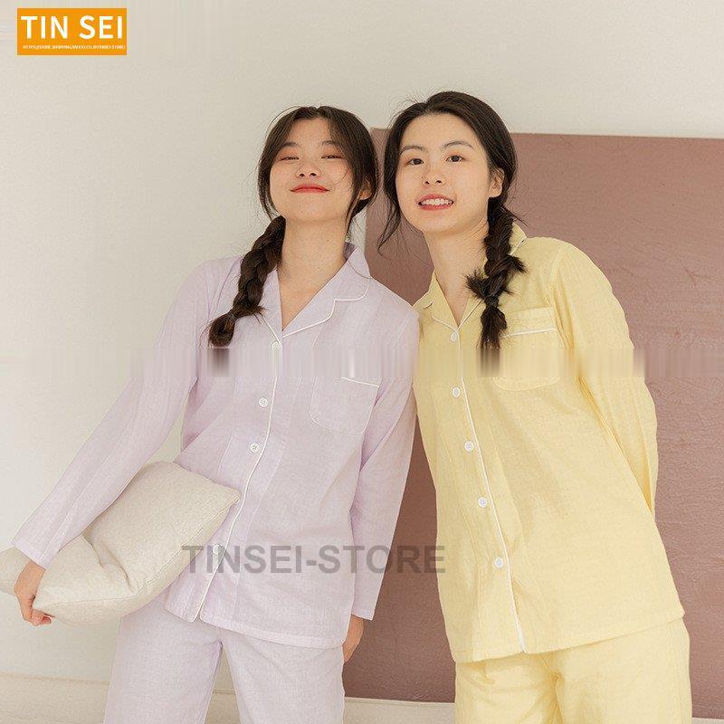綿100 パジャマ レディース 長袖 上下セットアップ ルームウェア 部屋着 前開き 可愛い 大人 彼女 シンプル 定番 春秋 Ling0513 Epsy23 Tinseiヤフー店 通販 Yahoo ショッピング