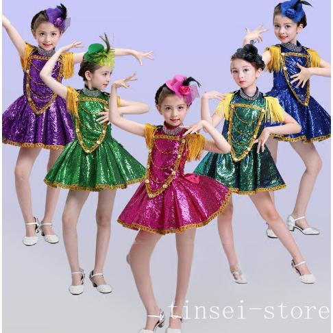 新作 スパンコール ダンス衣装 ワンピース ラテンダンス衣装 ドレス