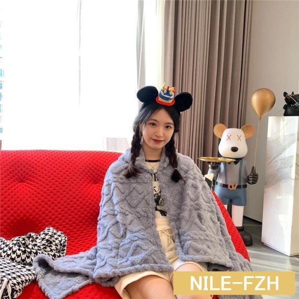 ブランケット ひざ掛け ポンチョ 裏起毛 ひざかけ 掛け布団 防寒