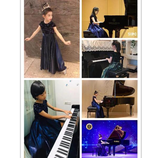 子供ドレス ロングドレス ピアノ 発表会 女の子 フォーマル ワンピース 演奏会 結婚式 ジュニア スパンコール 入学式 コンクール 120 130 140 150 160 170 | ブランド登録なし | 07