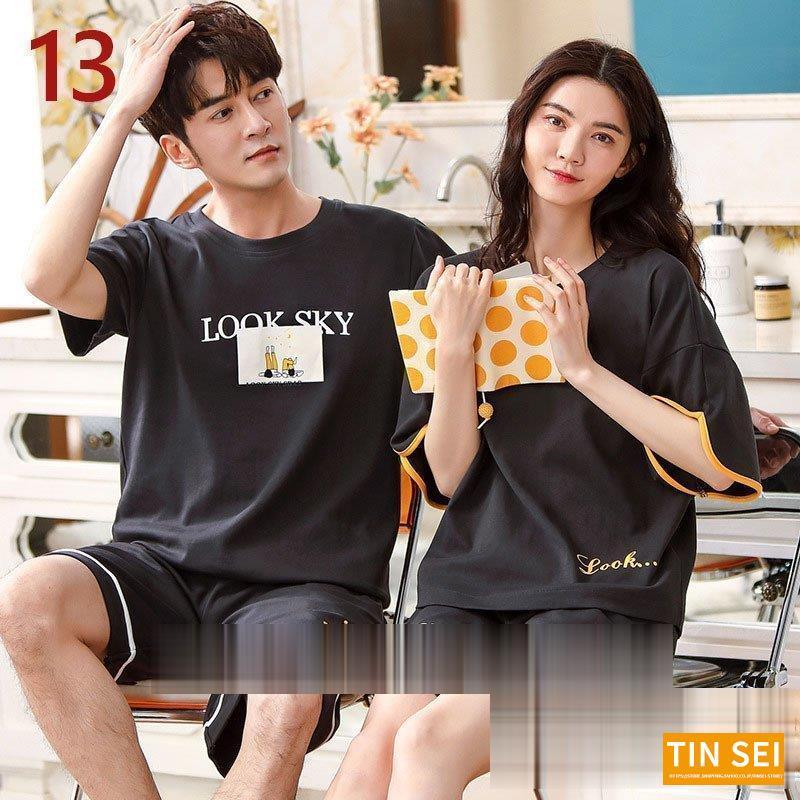 パジャマ メンズ レディース 夏 ペアルック 半袖 ルームウェア 綿 カップル 恋人 お揃い オシャレ 部屋着 上下セット ギフト 寝巻き 部屋着 単品売り Tin0502 Sy6 Tinseiヤフー店 通販 Yahoo ショッピング