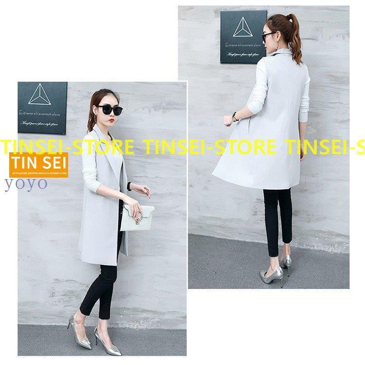 ベスト レディース ノースリーブ ロングジレ トレンチベスト 無地