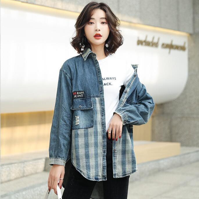 サイズ交換ｏｋ デニムシャツレディーストップスブラウスシャツブラウス40代秋折襟長袖スーツコート切り替え30代40代デニム通勤通学カジュアルオシャレ Ford Tools Co Za