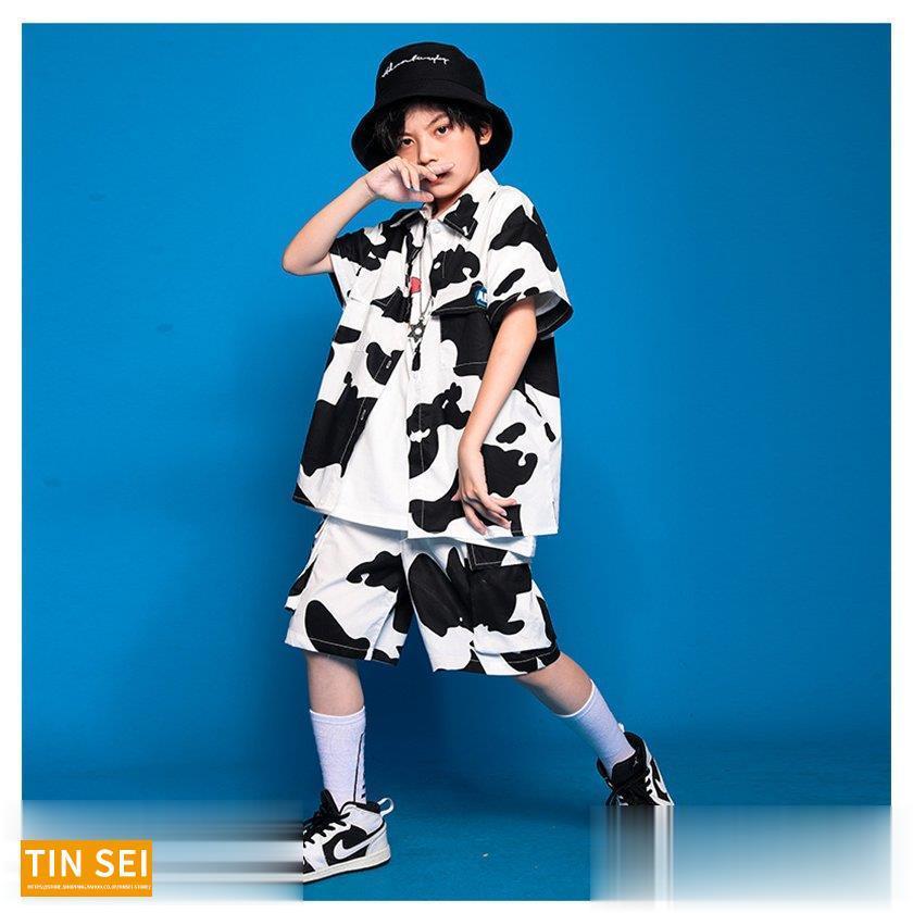 キッズ ダンス衣装 Hiphop ヒップホップ 子供服 半袖シャツ ダルメシアン柄 白黒 ショートパンツ男の子 女の子 ステージ衣装 練習着 演出服 体操服 Tin1009 Tm21 Tinseiヤフー店 通販 Yahoo ショッピング