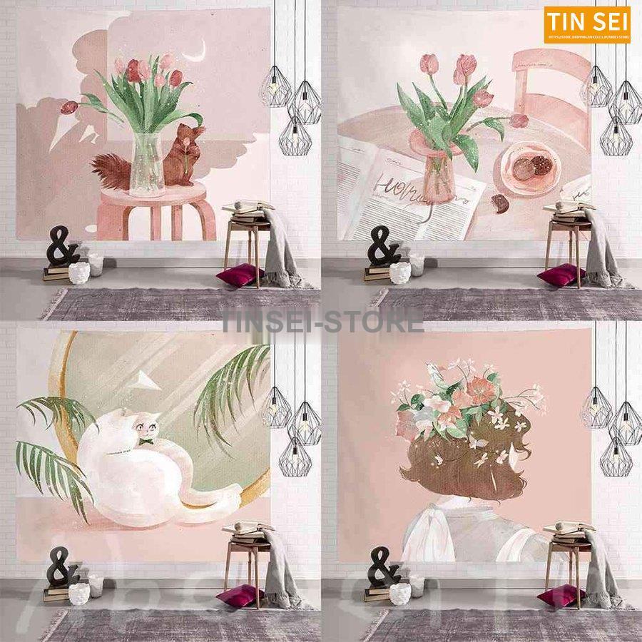 無料長期保証 タペストリー インテリア 壁飾り ピンク 北欧 おしゃれ リビング 絵 大判 飾り方簡単 Supplystudies Com