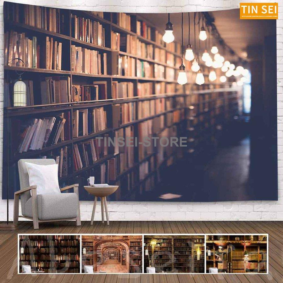 タペストリー インテリア 壁飾り 図書館 北欧 おしゃれ リビング 絵 大判 飾り方簡単 Tin1225 Tabe87 Tinseiヤフー店 通販 Yahoo ショッピング