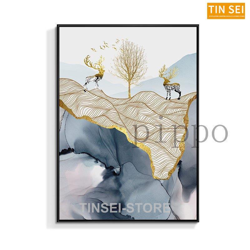 フレーム付き壁掛け絵 3枚セット 33×43cm アートパネル 枠付きフレーム絵画 四季 ポップ