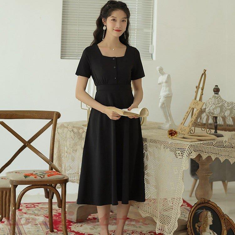 ワンピース レディース 夏 半袖 きれいめ ロング丈ワンピース 韓国風 通勤 ワンピース 黒 ワンピース オフィス オシャレ カジュアル ゆったり シンプル Tin319 Fbx391 Tinseiヤフー店 通販 Yahoo ショッピング