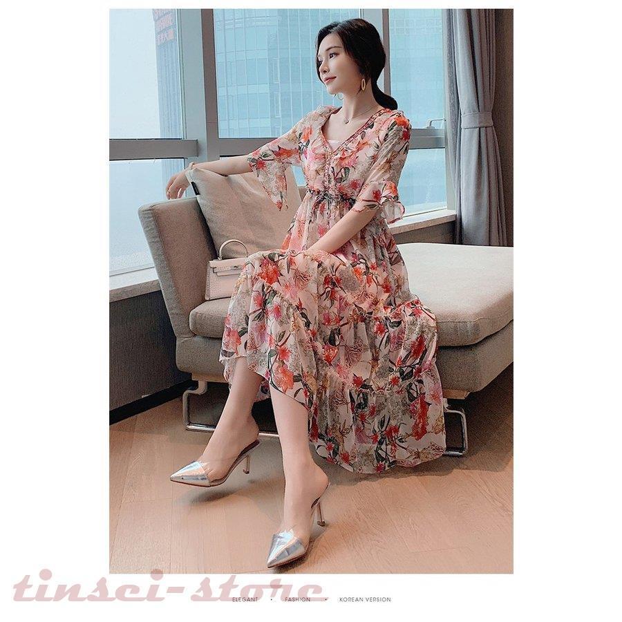 ワンピース レディース 40代 キレイめ ルロング丈ワンピース 春夏 五分