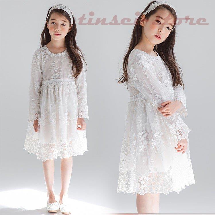 子供服 白い レース ワンピース 韓国子供服 女の子 長袖 ワンピース キッズ 可愛い 春秋レッド ホワイト ワンピース 発表会 卒園式 入学式 Tin319 Kids1121 Tinseiヤフー店 通販 Yahoo ショッピング