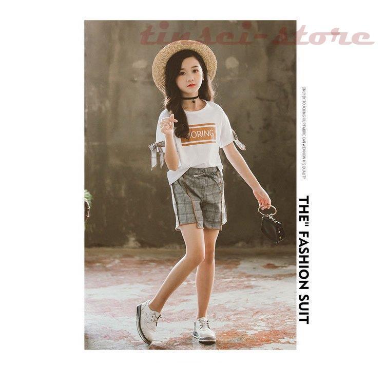 韓国子供服 セットアップ 夏 女の子 ジュニア キッズ 上下セット 半袖Tシャツ パンツ 2点セット チェック柄 カジュアル 通学着 通園 110 120 130 140 150 160cm :tin319-kids427:TINSEIヤフー店 通販 150 吸汗速乾 子供服 夏 こども パンツ ジュニア 上下セット 半袖 薄手 韓国子供服 キッズ ズボン 男の子 カジュアル 130 ゆったり Tシャツ ショットパンツ リゾート 170 中学生 セットアップ 140 スポーツ 160 120 送料無料 運動着 練習着 小学生 ジャージ