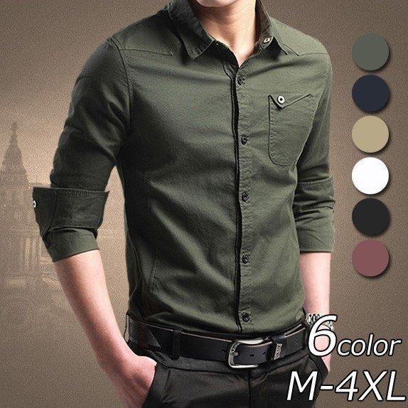 シャツ メンズ おしゃれ カジュアルシャツ ワイシャツ 秋冬 長袖 ビジネスシャツ 大きいサイズ 無地 新作 6色 Tin319 Nsfz785 Tinseiヤフー店 通販 Yahoo ショッピング