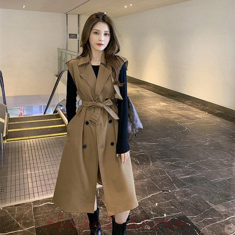 ベスト トレンチコート レディース 40代 ロング丈ジャケット ノースリープ スプリングコート カーキ アウター 秋服 韓国風 オーバー 30代 50代 オシャレ Tin319 Tjk51 Tinseiヤフー店 通販 Yahoo ショッピング