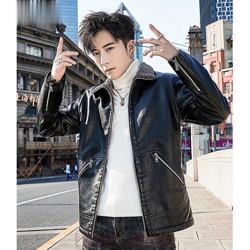 ライダースジャケット メンズ レザージャケット ショート丈 フェイク