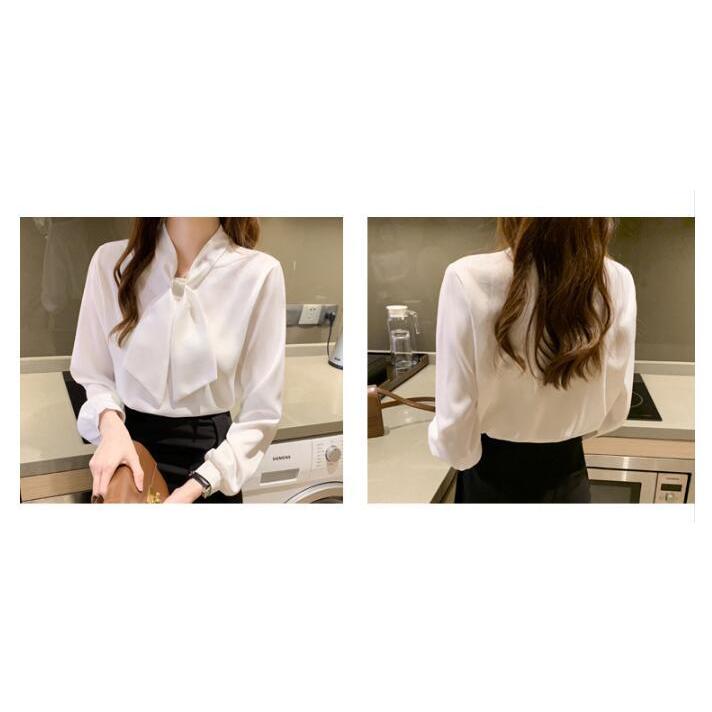 ブラウス レディース 40代 春秋 長袖ブラウス リボンブラウス 蝶結び