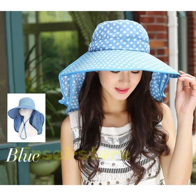 日よけ帽子 レディース ドット柄 つば広帽子 ハット UVカット 紫外線