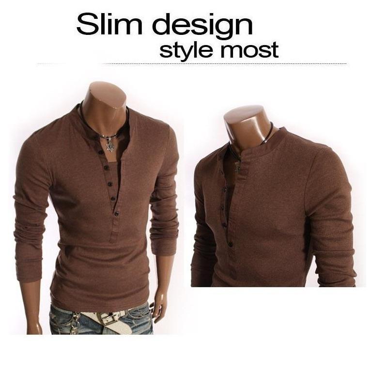 ロンT メンズ 6色 ロングTシャツ Tシャツ 長袖 カットソー ヘンリー